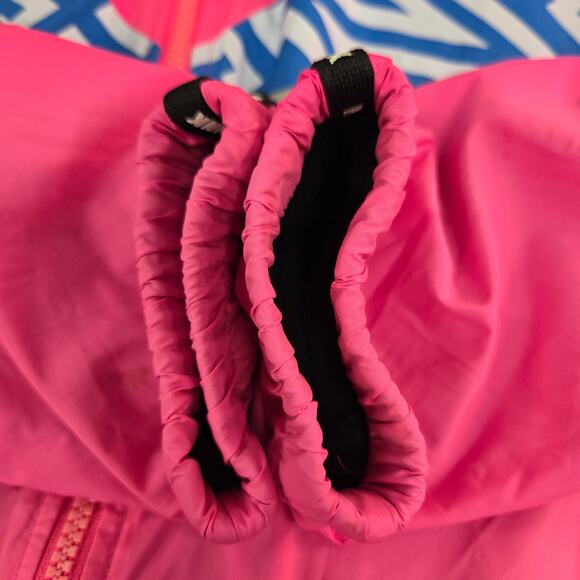 Pink Victoria's Secret XS Fleece Lined Zip Up Hooded Jacket Pink/Blue - Picture 8 of 11